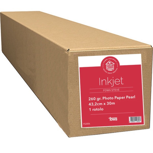 Fowa Steve Carta per plotter Inkjet 43,2cm x 30m 260gr. Pearl FS2006 Fowa Steve Carta per plotter Inkjet 43,2cm x 30m 260gr. Pearl FS2006